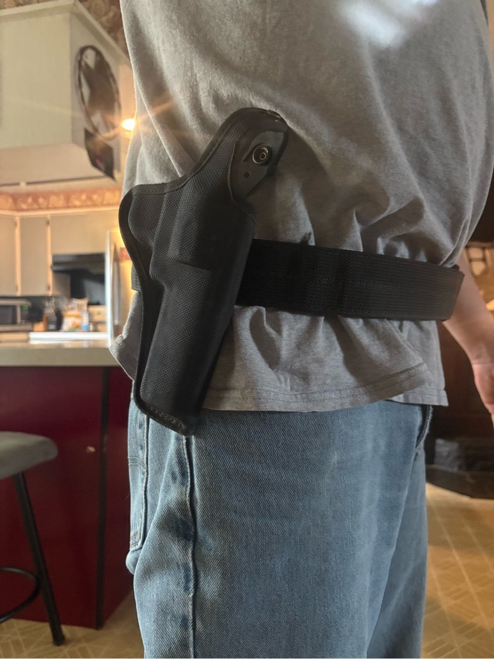 Black Tactical Belt Holster for Men